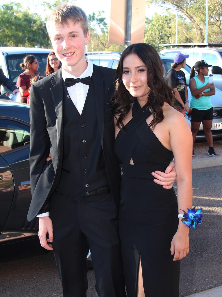 Jeremy Gillen and Caitlin Kindness at the 2015 St Philip’s College formal at the Alice Springs Convention Centre. Picture: NT NEWS