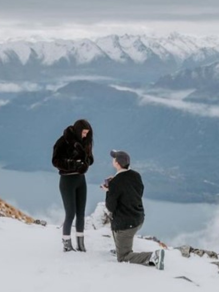 Daniel Rioli popped the question to Paris Lawrence. Photo: Instagram.