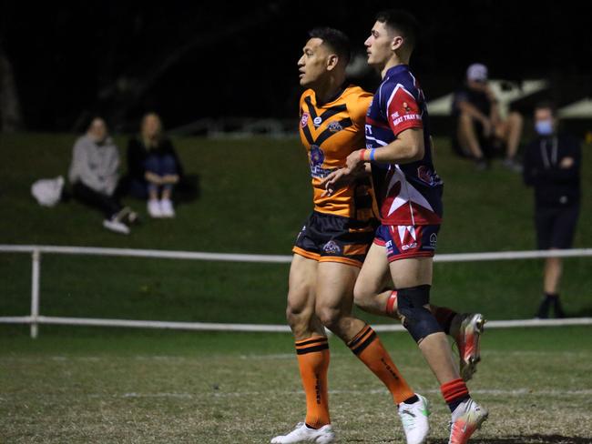 Israel Folau makes his Rugby League Gold Coast debut for Southport Tigers against defending champions Runaway Bay at Owen Park, Southport. Pic Mike Batterham