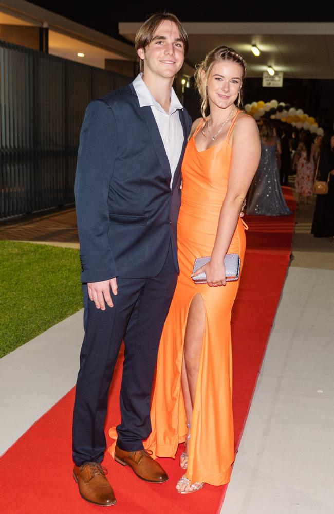 Mason Davies and Emma Earsman at Mackay State High School formal 2022.Picture: Michaela Harlow