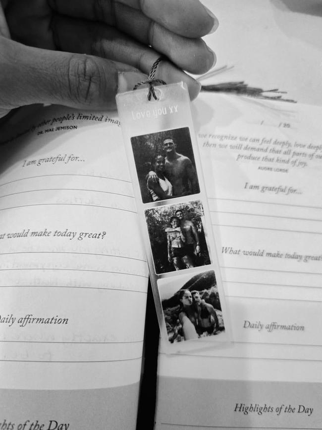 Mary Fowler shows off her bookmark of pictures of herself and Cleary. Image: Instagram
