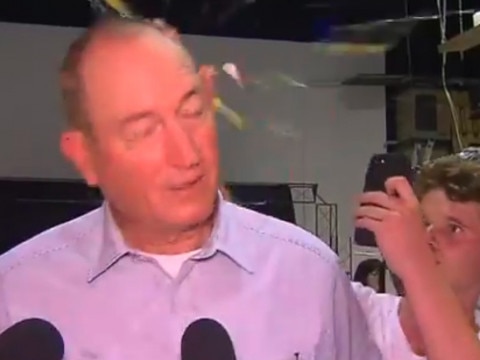 Fraser Anning is egged by 17 year old William Connolly #Eggboy.