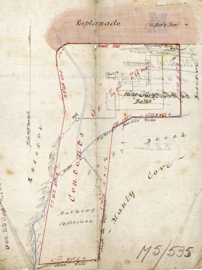 A plan of the ladies' baths, possibly in the 1890s. Picture State Library of NSW