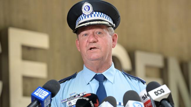 Assistant Commissioner Tony Cooke holds a press conference on Tuesday. Picture: Jeremy Piper