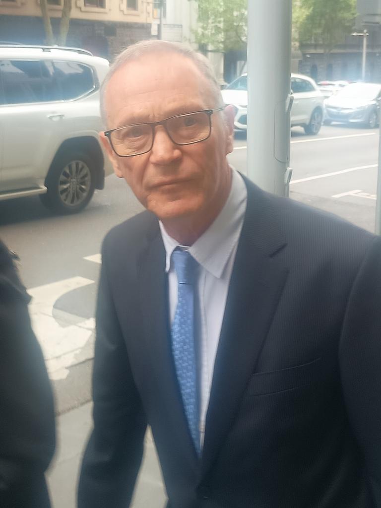 Former professor of neurosurgery Andrew Kaye, 74, leaves the Victorian Civil and Administrative Tribunal earlier this year.