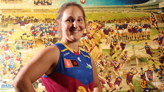 Brisbane Lions skipper Bre Koenen will play her 75th game on Saturday. Picture: Liam Kidston