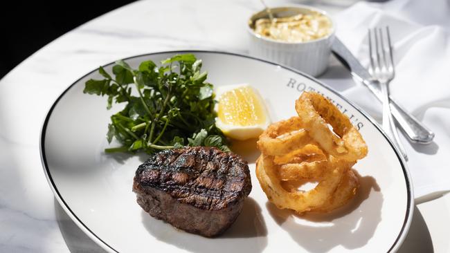 The 250g fillet steak at Rothwell's Bar and Grill in Brisbane City.