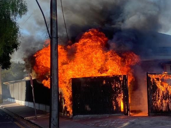 A fire tore through an Unley home on Christmas Eve. Pictures: 7NEWS