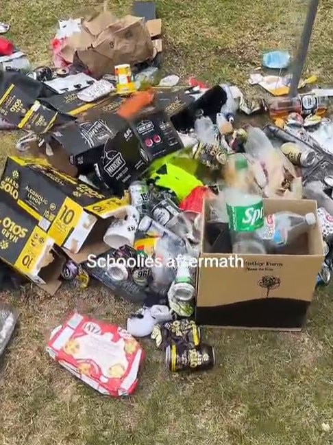 Piles of empty cans and bottles everywhere. Picture: @breeajaye2/TikTok