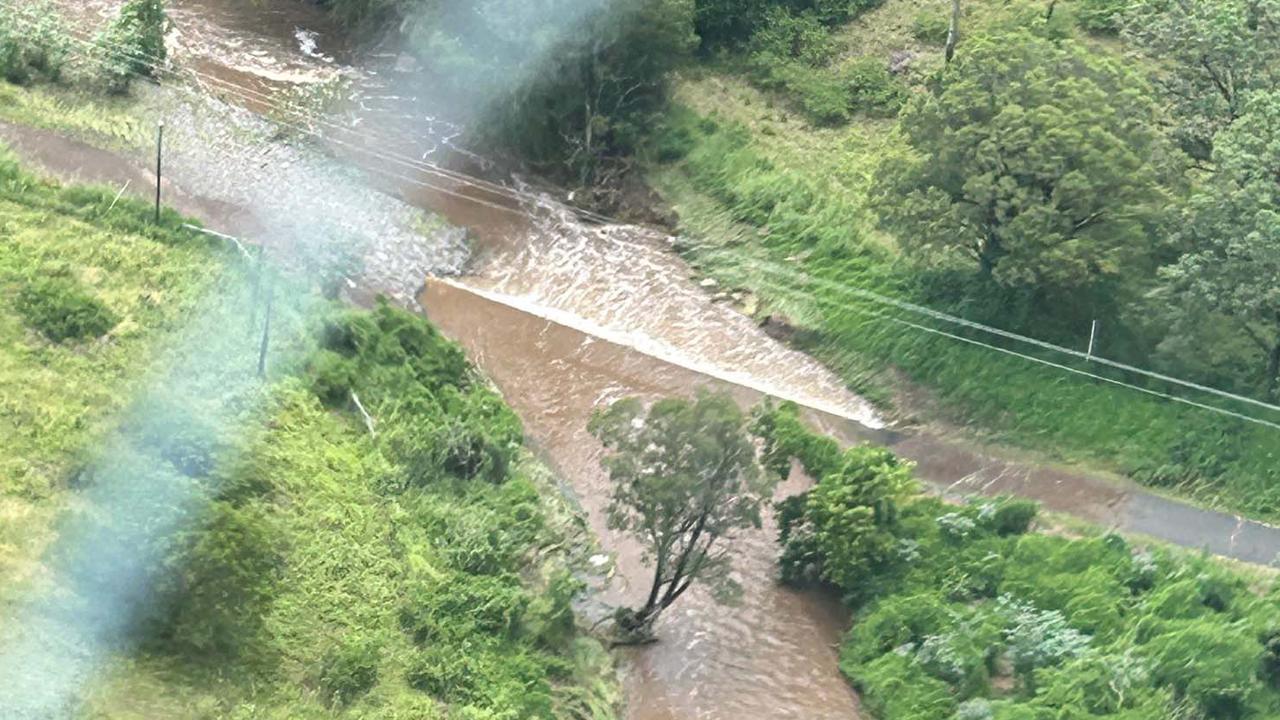 Rising floodwaters prevented the ambulance from arriving at the property. Picture: Supplied