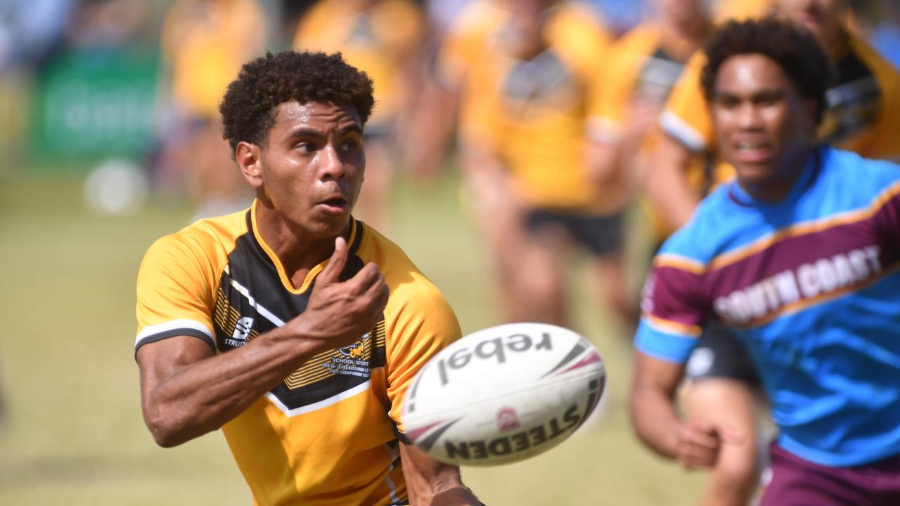 Mutua Brown is a rising rugby league star who represented Queensland in the U19s State of Origin. Picture: Evan Morgan