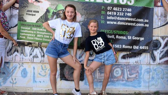 Riley Bryen and Ella McLean have been awarded for their commitment to Dance West in Roma. Picture: Jorja McDonnell