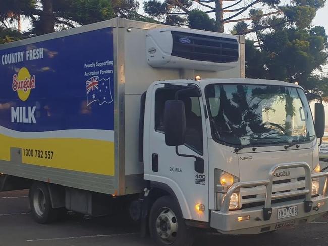 The refrigerated Sungold milk truck was making a routine drop off at The Queen Of The West on Pakington St about 3.30am on Tuesday morning.