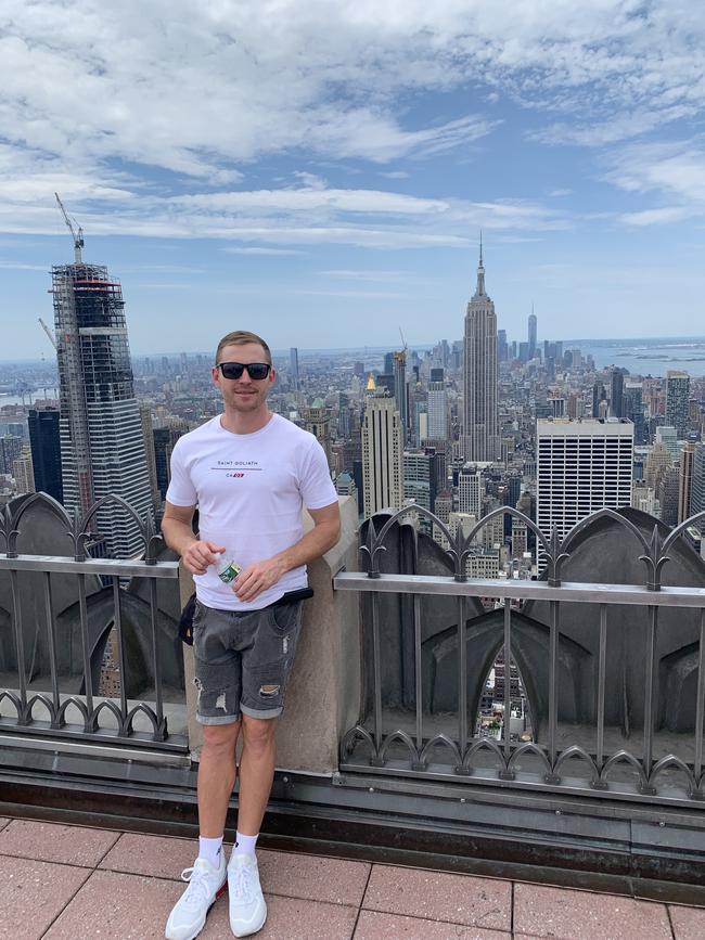 Devon Smith takes in the sights from on high in New York. Picture: Supplied