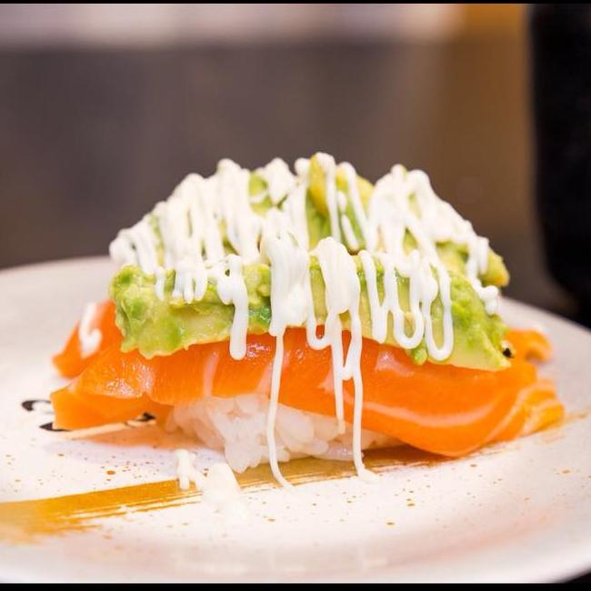 Salmon avocado nigiri at Sushi Edo