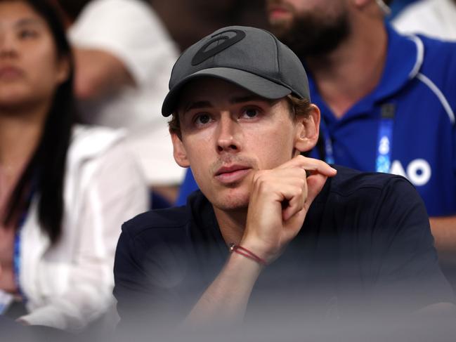 Alex de Minaur watches on for one of Katie Boulter's Australian Open matches this year. Picture: Getty