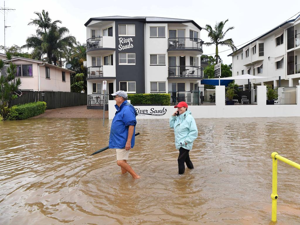 Bradman Ave in Maroochydore remains closed as residents prepare for more rain and heavy flooding to hit the Sunshine Coast. Picture: Patrick Woods.