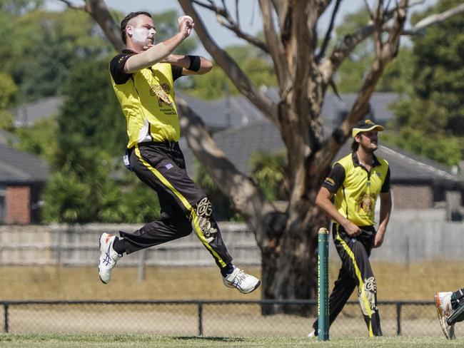 MPCA: Jack Santon bowling for Frankston YCW. Picture: Valeriu Campan