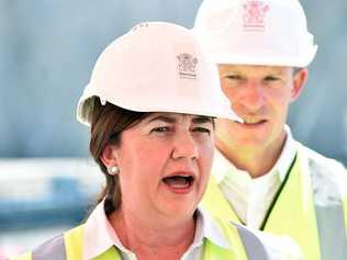 Premier Annastacia Palaszczuk and Minister for Housing and Public Works Mick de Brenni met subbies in Caloundra early this year to discuss building industry fairness reforms. Photo Patrick Woods