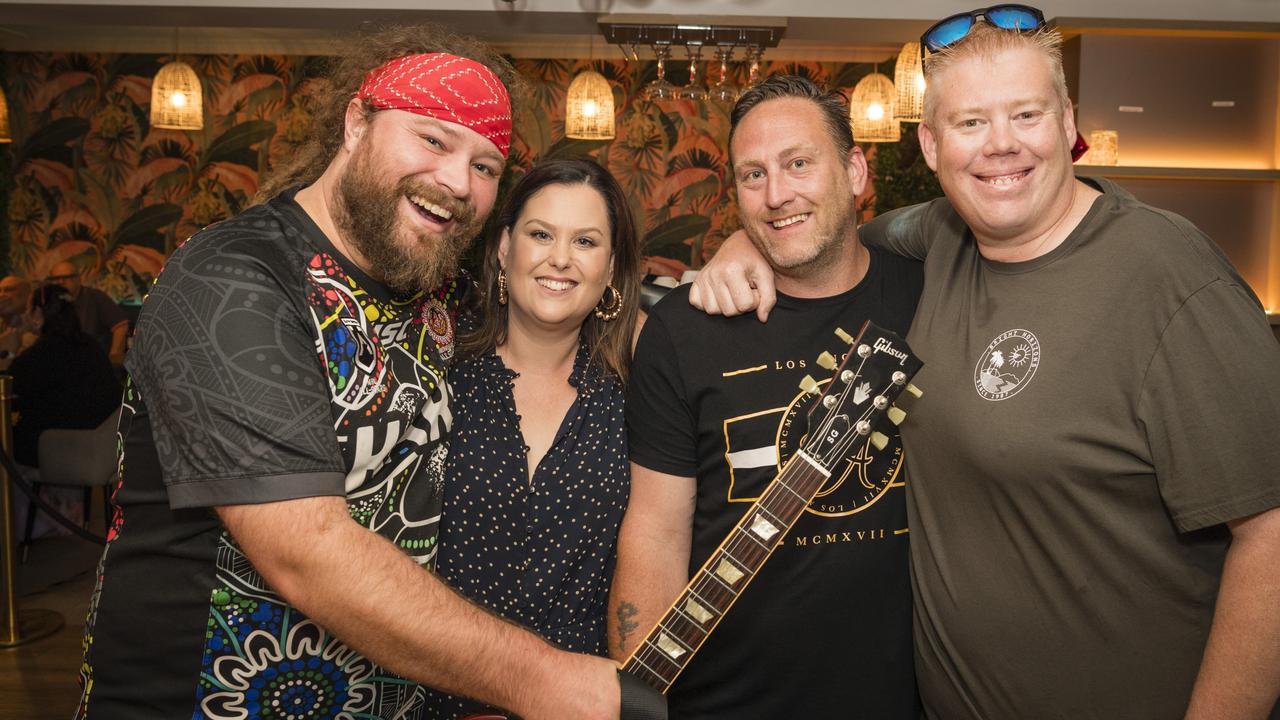 On New Year's Eve at Tatts are (from left) Jed Boase, Chrissy Scarborough, Ray Davage and Barry Scarborough, Sunday, December 31, 2023. Picture: Kevin Farmer