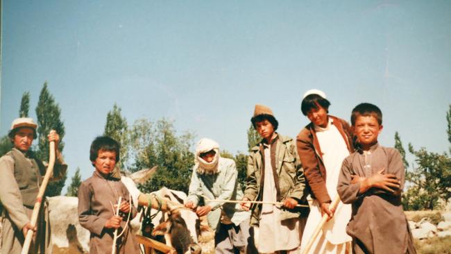 A young Hanif Rahimi, (third from right), with friends in Afghanistan. 