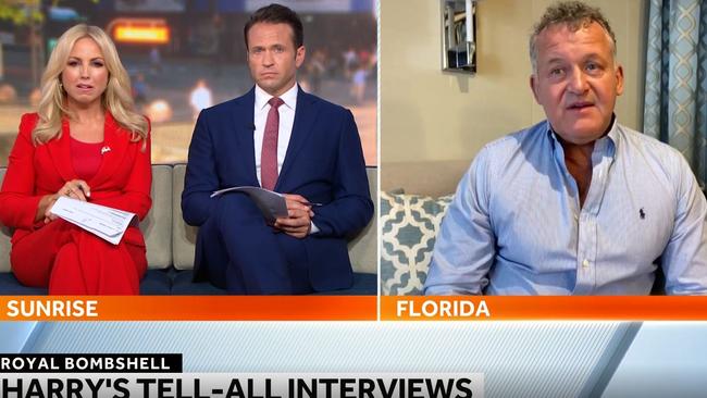 Paul Burrell on Sunrise talking about Harry's book.