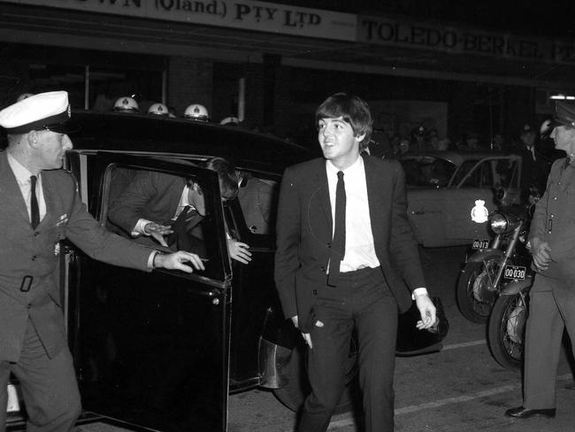 29/6/1964 Paul McCartney from the Beatles after arriving in Brisbane. Picture: News Corp