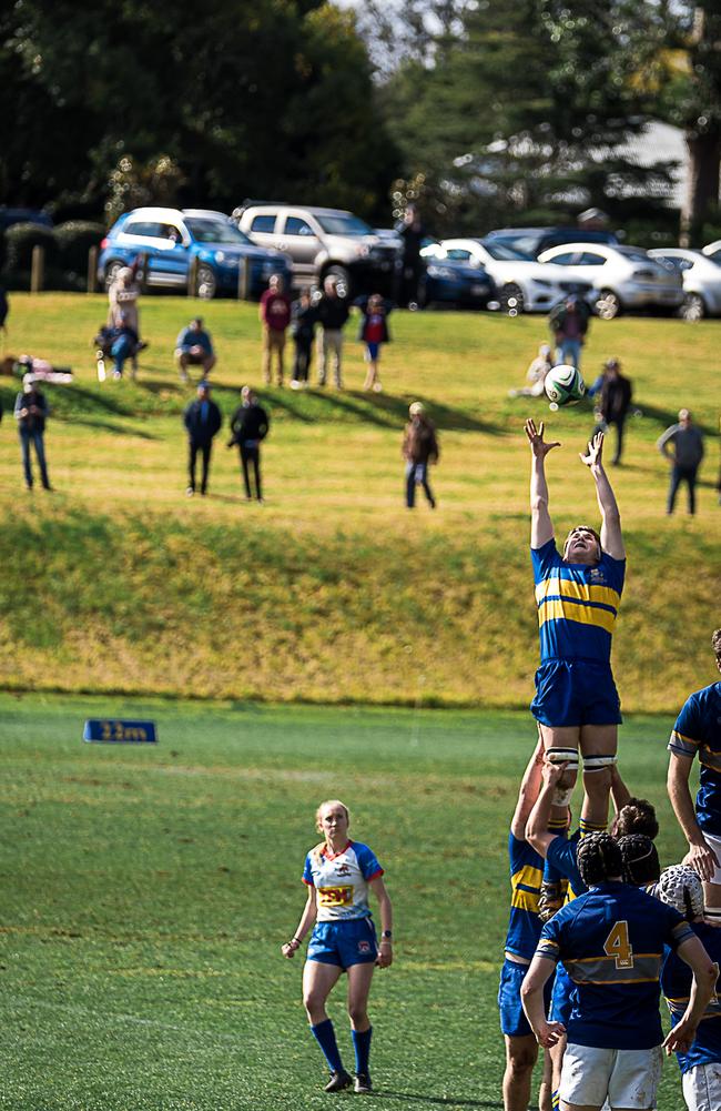 The Churchie First XV v the Toowoomba Grammar XV. Photo: Jessica Courtnie.