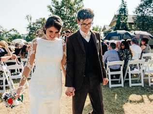 WEDDED BLISS: Nicole Fagan and her husband Todd on their wedding day. Picture: Contributed