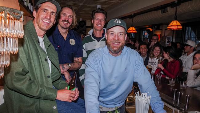 The preview night of Old Mates Pub in New York, with founders (from left to right) Andy Lee, Eddy Buckingham, Nick Stone, Hamish Blake. Picture: Matt Davies.