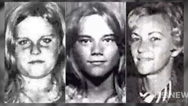 Barbara McCulkin, 32, and her children Vicki, 13, and Leanne, 11, were murdered by O’Dempsey in 1974. Picture: Nine News.