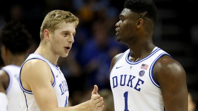 New Melbourne United recruit Jack White rode the wave with 2019 NBA No.1 draft pick Zion Williamson as teammates at Duke University. Picture: Getty Images