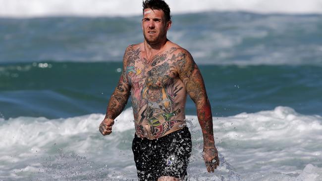 Dane Swan is the king of AFL tattoos. Picture: David Clark