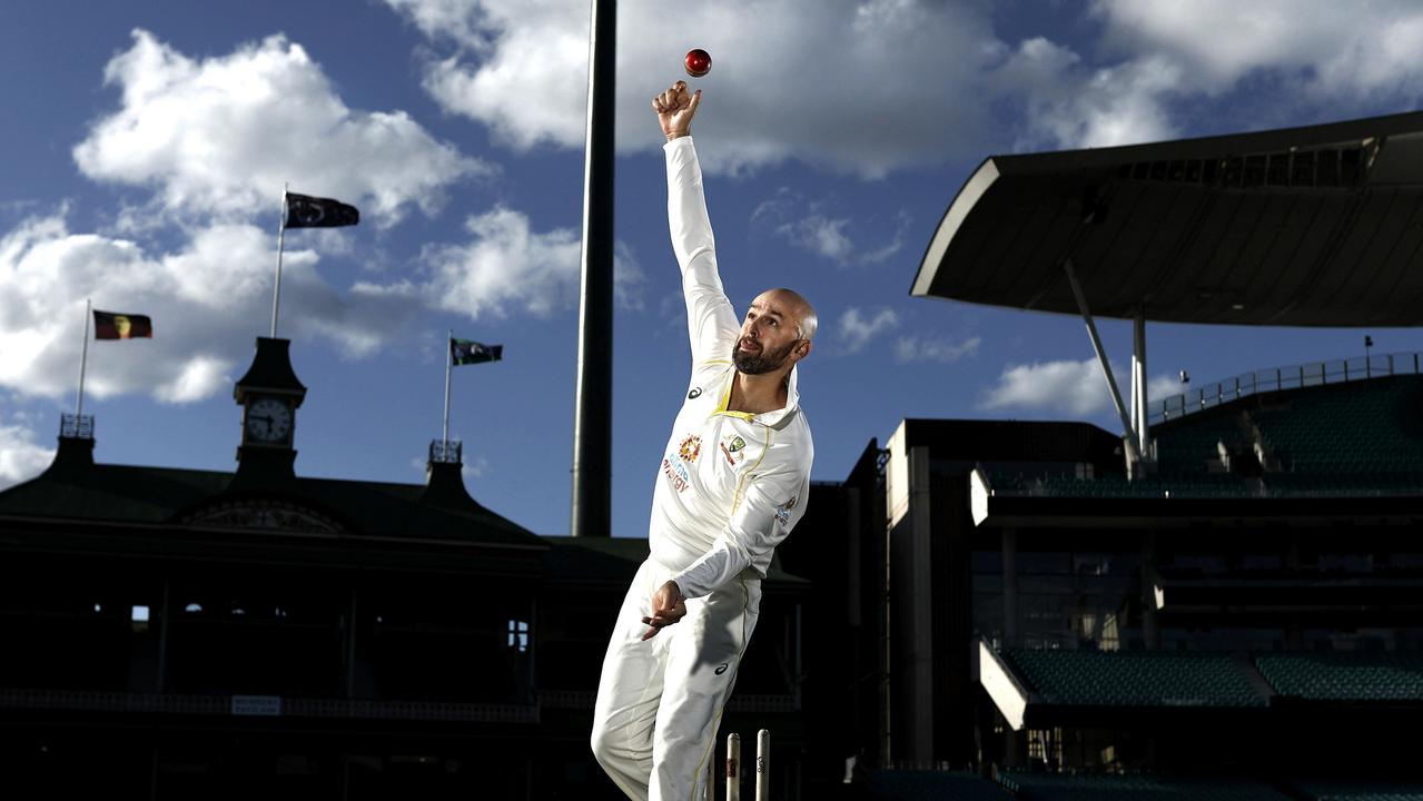 Nathan Lyon is embracing what could be a turning pitch in Sydney. Photo by Phil Hillyard