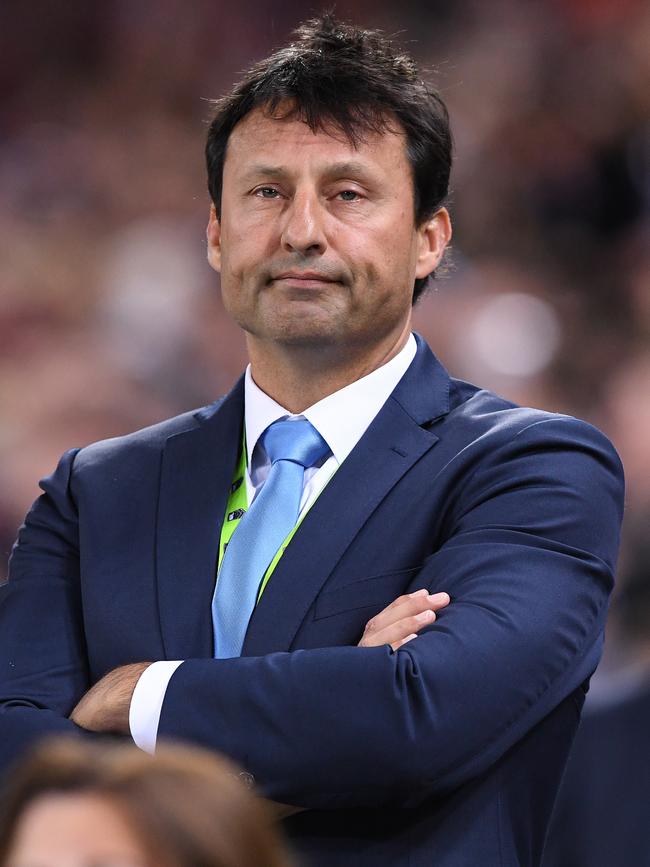 NSW State of Origin coach Laurie Daley looking on during State of Origin Game 3 in 2017.