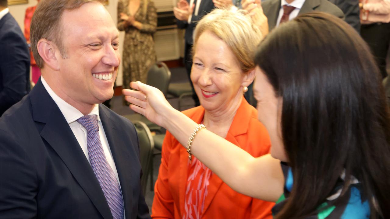 Incoming Premier Steven Miles arrives at a Caucus meeting. Picture: Steve Pohlner