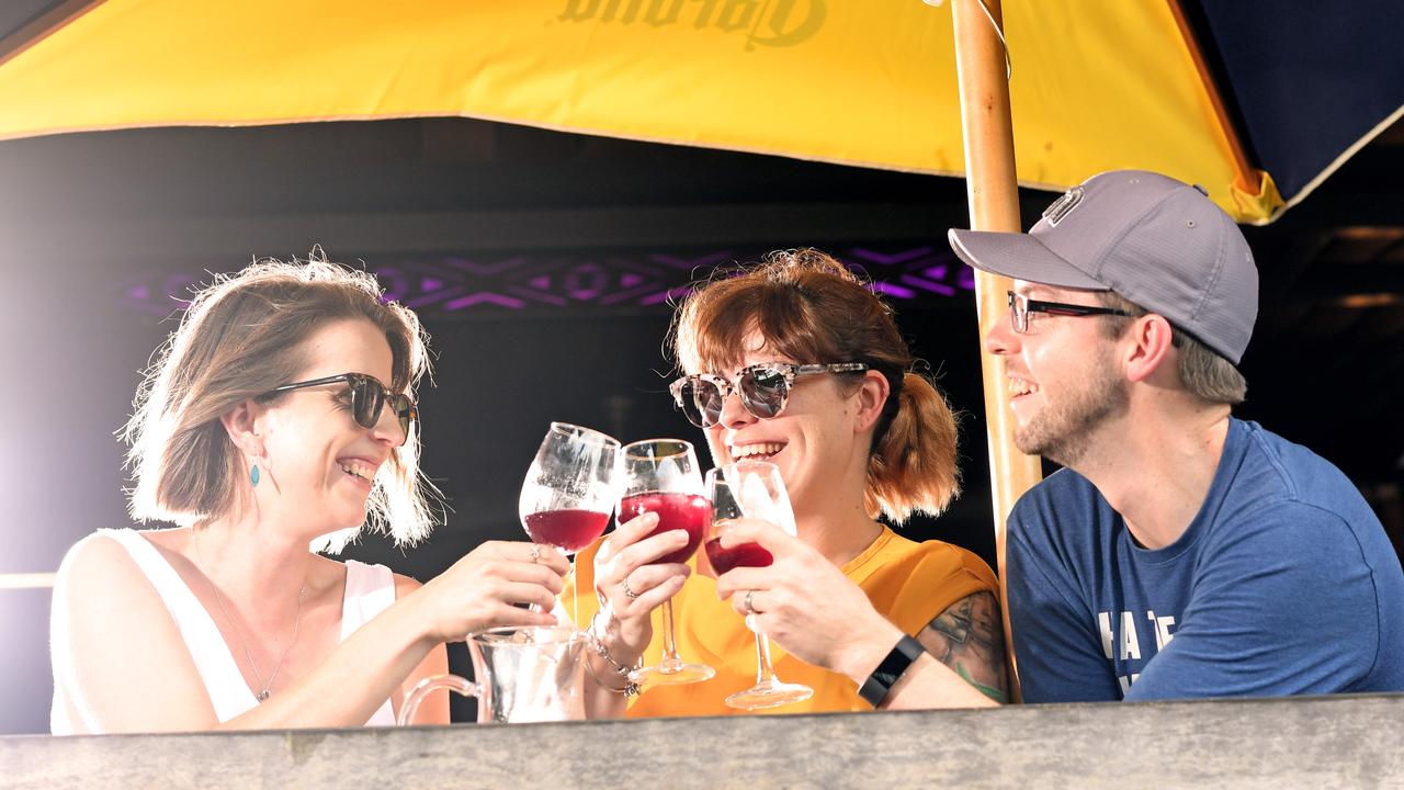 Jess Loader, Bianca Flanagan and Glen Loader enjoying the best of Darwin's lifestyle at Hot Tamale with a sangria in hand enjoying the best of Darwin's lifestyle at Hot Tamale with a sangria in hand.Picture: Che Chorley