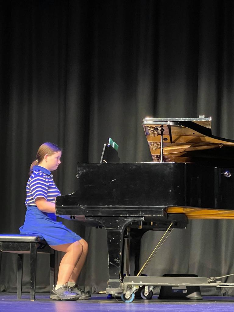 Claudia Herbert at the Gladstone Eisteddfod in the Piano Solo (other than J S Bach, Sonata or Sonatina) section on Tuesday.