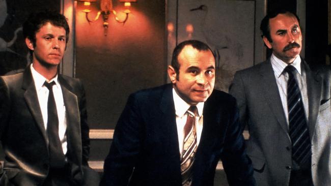 L-R: Derek Thompson, Bob Hoskins and Moriarty in 1980’s The Long Good Friday. Picture: HANDMADE FILMS / Album Picture: Alamy