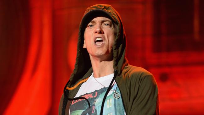 While Eminem records “clean” versions of his songs, he performs the uncensored version live. Picture: Theo Wargo/Getty