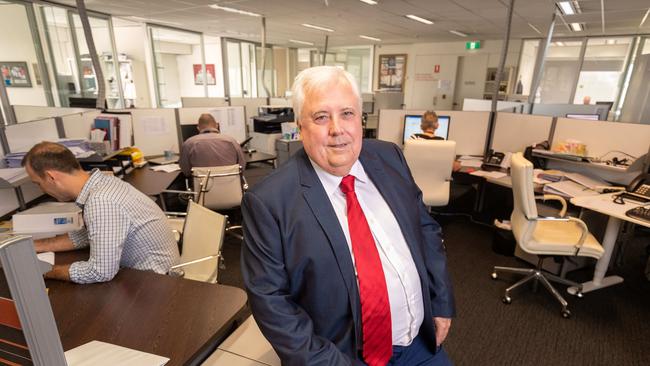 Clive Palmer at his office in Brisbane. Picture: Glenn Hunt