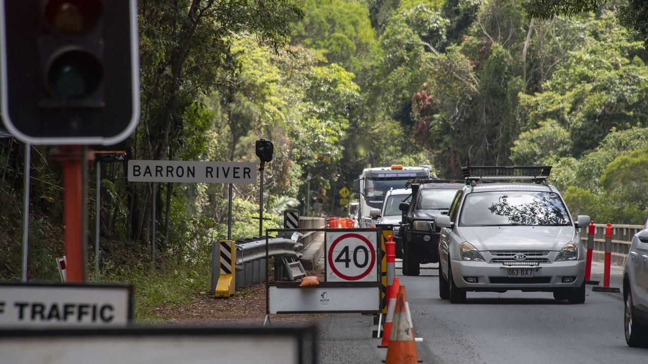 One lane operation of the Kuranda bridge. Picture: Brian Cassey