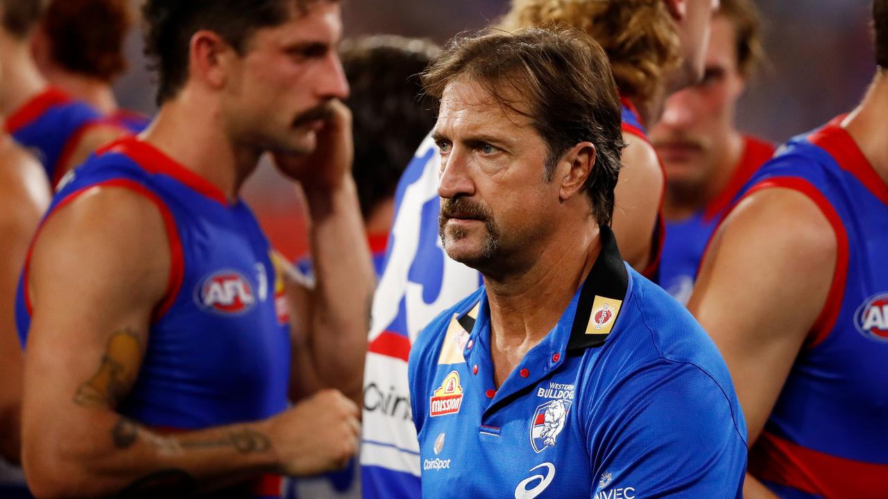 Luke Beveridge launched a vicious spray at a journalist after losing to Melbourne. (Photo by Dylan Burns/AFL Photos via Getty Images)