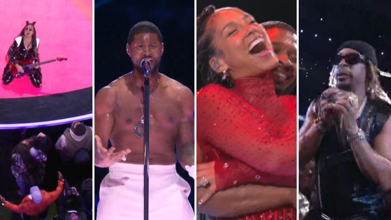 Usher and friends lit up the halftime show.