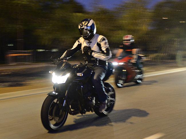 Family and friends make their way to the crash scene in a convoy during a tribute ride for Tyran Boyle who was recently killed in a motor vehicle accident while riding his motorbike on McMillans Road.