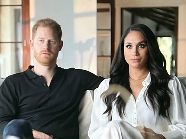 The couple is interviewed in Meghan &amp; Harry. Picture: Netflix