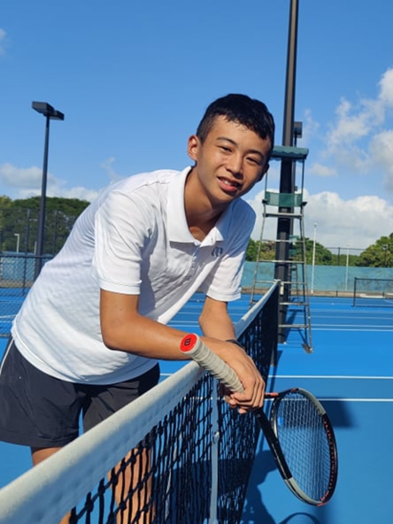 Taichi Sato, 15, won the Queensland U15 singles champs at Rockhampton. Picture: Harry Murtough