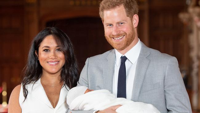 Harry and Meghan with their newborn baby earlier this month. Picture: Dominic Lipinski — WPA Pool/Getty Images