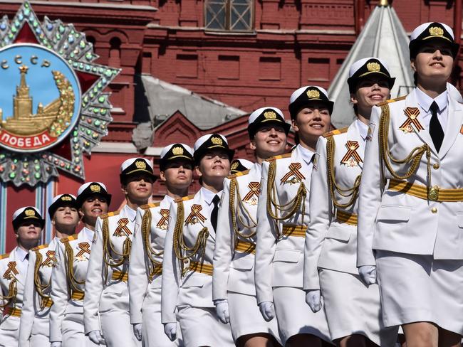 Putins Female ‘miniskirt Army Marches In Red Square Moscow For