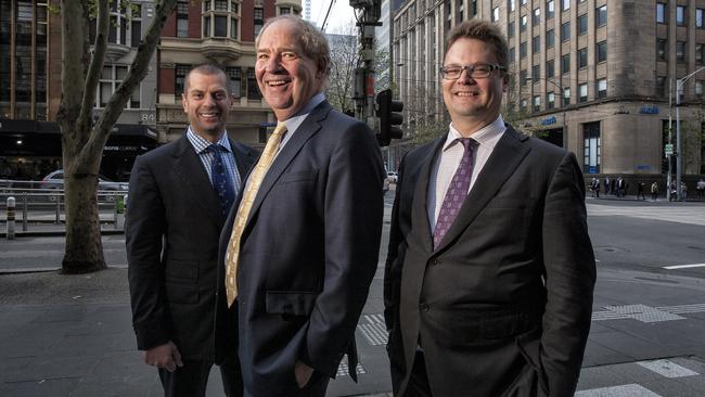 Syrah alumni Tolga Kumova (left), Tom Eadie (centre) and Paul Kehoe (right) in Melbourne.